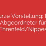 Kurze Vorstellung: Ihr Abgeordneter für Ehrenfeld/Nippes