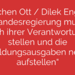 Jochen Ott / Dilek Engin:  „Landesregierung muss sich ihrer Verantwortung stellen und die Bildungsausgaben neu aufstellen“